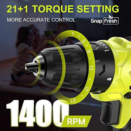 Akku-Bohrschrauber - 20V mit Akku & Ladegerät, Schlagbohrschrauber Set für Zuhause, Bohrschrauber stufenloser Geschwindigkeitsregelung, elektrische Bohrmaschine Combo Kit (Akku Ladegerät enthalten) – Bild 3