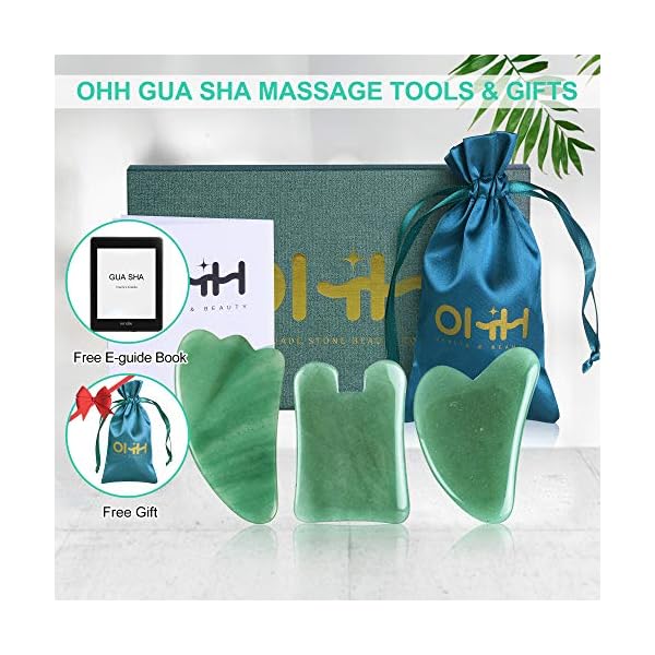 3 Stück Gua Sha Stein Massage Set, Gua Sha Anti-Falten Werkzeug, Anti-Aging Beauty Facial Therapie Gua Sha Set… – Bild 9