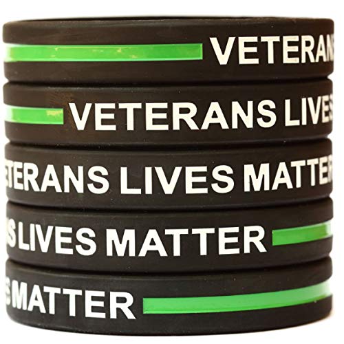 SayitBands 5 Veterans Lives Matter Wristband Bracelets