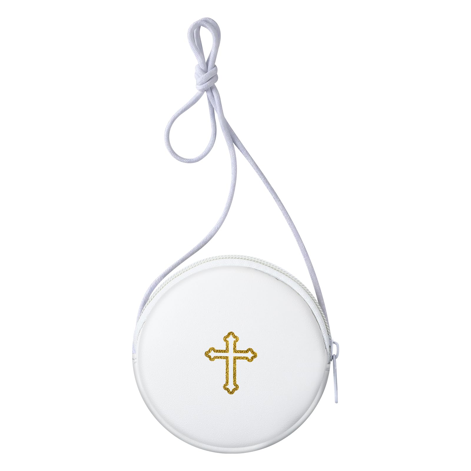 Leather Communion Burse for Pyx, Catholic Pyx Case with Strap for Communion Host Priests Deacons Gifts