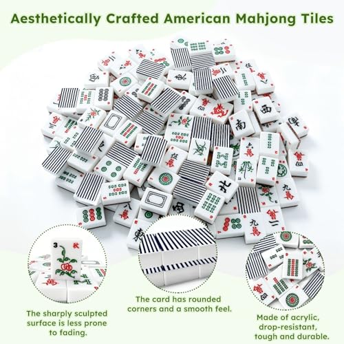 Juego de Mahjong Americano con 166 Fichas y Accesorios miniatura 6