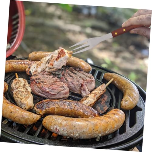 Kit de 8 piezas para barbacoa con mango de madera y acero inoxidable miniatura 7