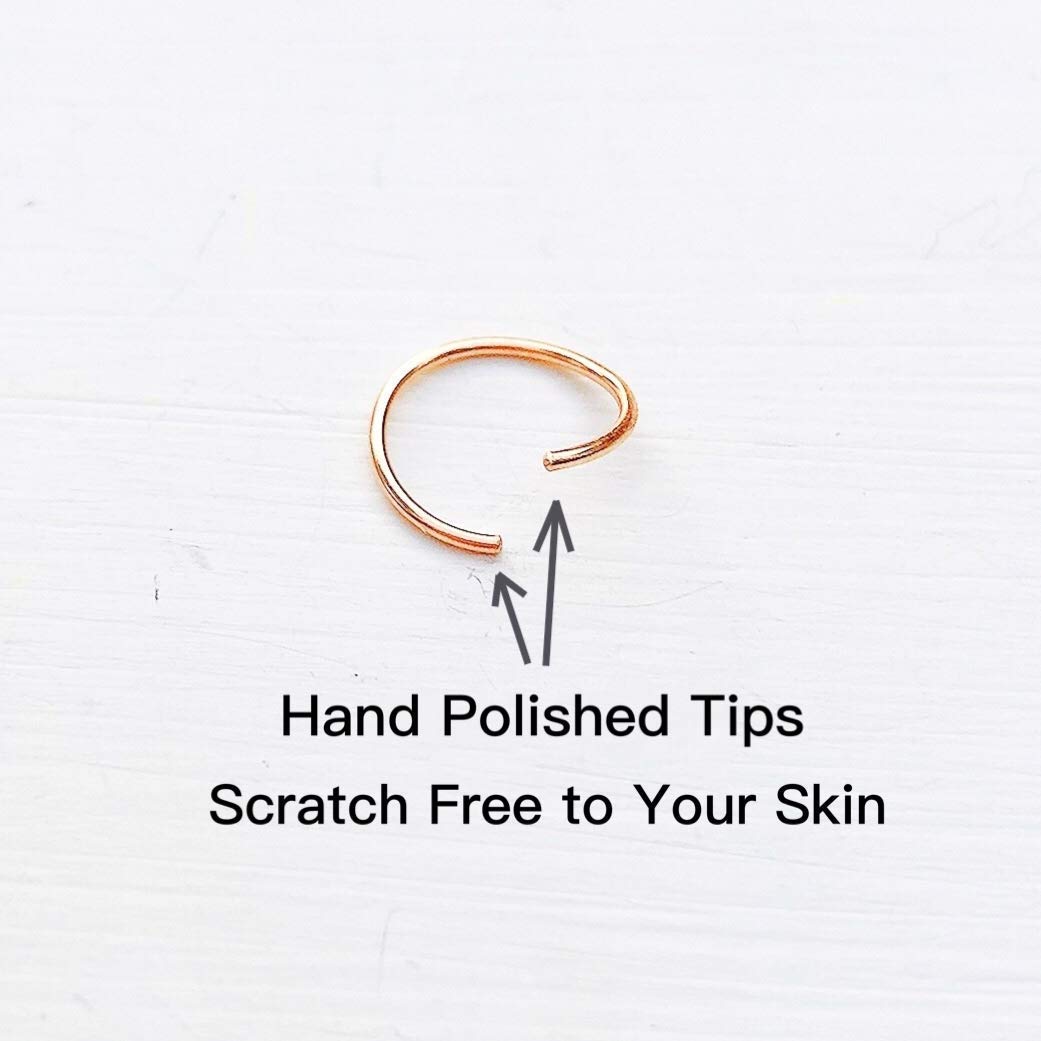 Small Gold 8mm Huggie Hoop Earrings for Women, Tiny Thin 14K Yellow Gold Filled Mini Endless Cartilage Helix Hoop Earrings