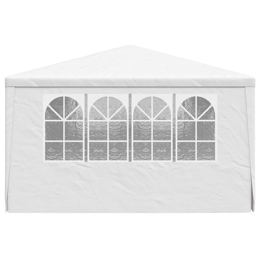 Gazebo per feste con pareti, in polietilene bianco 90 g/m², struttura