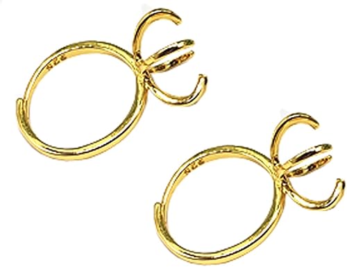 Miniatura 1 de Base de anillo de 6 garras en blanco, base de anillo de garra de garra, bases de anillo de latón ajustables, ajustes de anillo de dedo ajustable