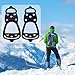 2 Pairs Ice Cleats for Shoes and Boots, Universal Non Slip Hiking Spikes, Micro Shoe Spikes for Snow and Ice, Durable Snow Crampons for Winter Hiking Climbing Ice Fishing, 8 Steel Studs Gripper Spike
