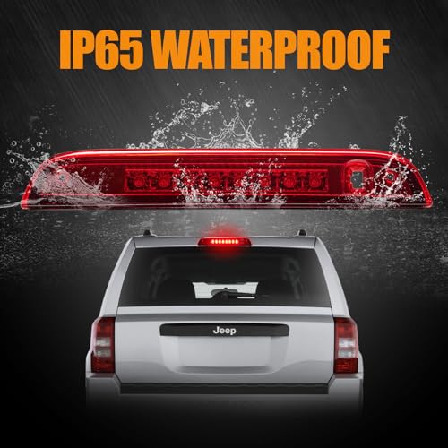 Image of Third 3rd Brake Light LED for 2007-2017 Jeep Patriot, High Mount Rear Brake Lights Assembly for 07-17 Jeep Patriot, Waterproof Center Cab Lamp Stop Light (Red)