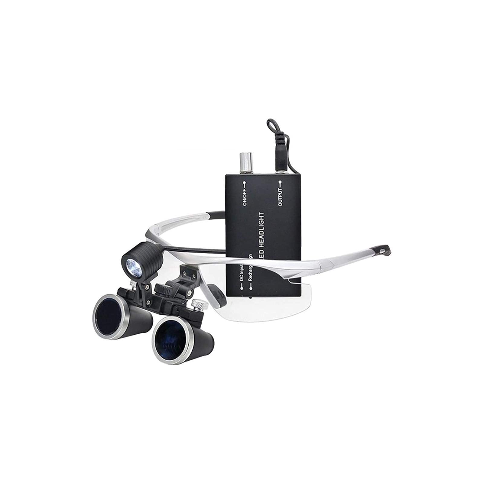 asdchZen Dental Loupes,Head Mountlighted Magnifying Glasses,Dental Loupe Magnifier Surgery Loupe 2.5X /3.5X Binocular Loupe Led Dental Head Light Rechargeable For Dentist Surgery For