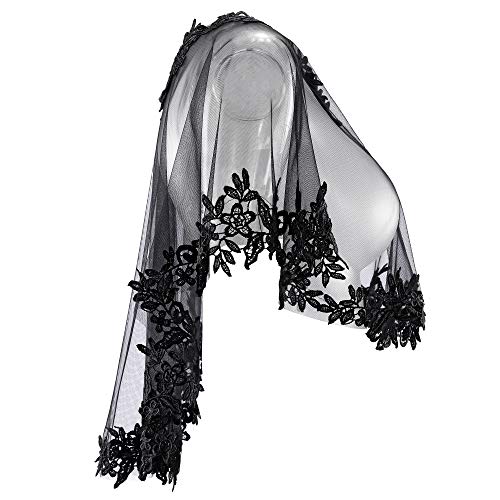 CHIC DIARY Lace Wedding Shawl Wrap for Women Evening Cape Bridal Shoulder Covers UP Scarf for Dress Prom Party4