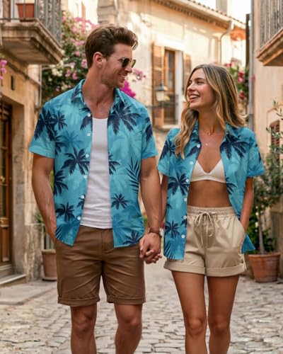 Image of 99TIMORO Fathers Movie Hawaiian Shirt for Men, Characters Button Down Short Sleeve Top, Summer Beach Gifts