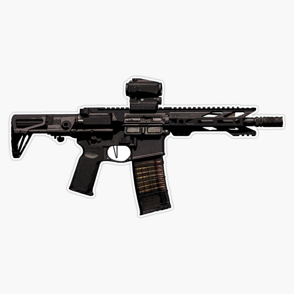 LAD Studio AR15 Black Pro 2a Carbine Gun Sticker Bumper Sticker Vinyl Decal 5""