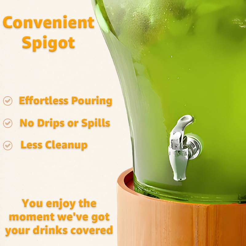 5 Gallon Glass Beverage Dispenser with Glass Lid and Spigot – Commercial Drink Server for Events