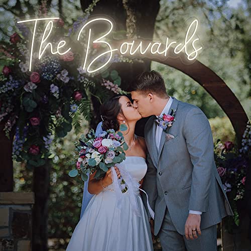 WMAT Custom Neon Signs Wedding for Wall Decor, Personalized LED Neon Sign for Bridal Party, Customizable Led Light Sign for Wall Décor(4 Row Text, 36
