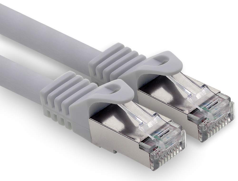 15 m - szary - 1 sztuka CAT.7 Computer Ethernet kabel sieciowy (kabel surowy) kabel krosowy S-FTP LSZH PIMF 10 GB s RJ45 wtyczka Cat6a