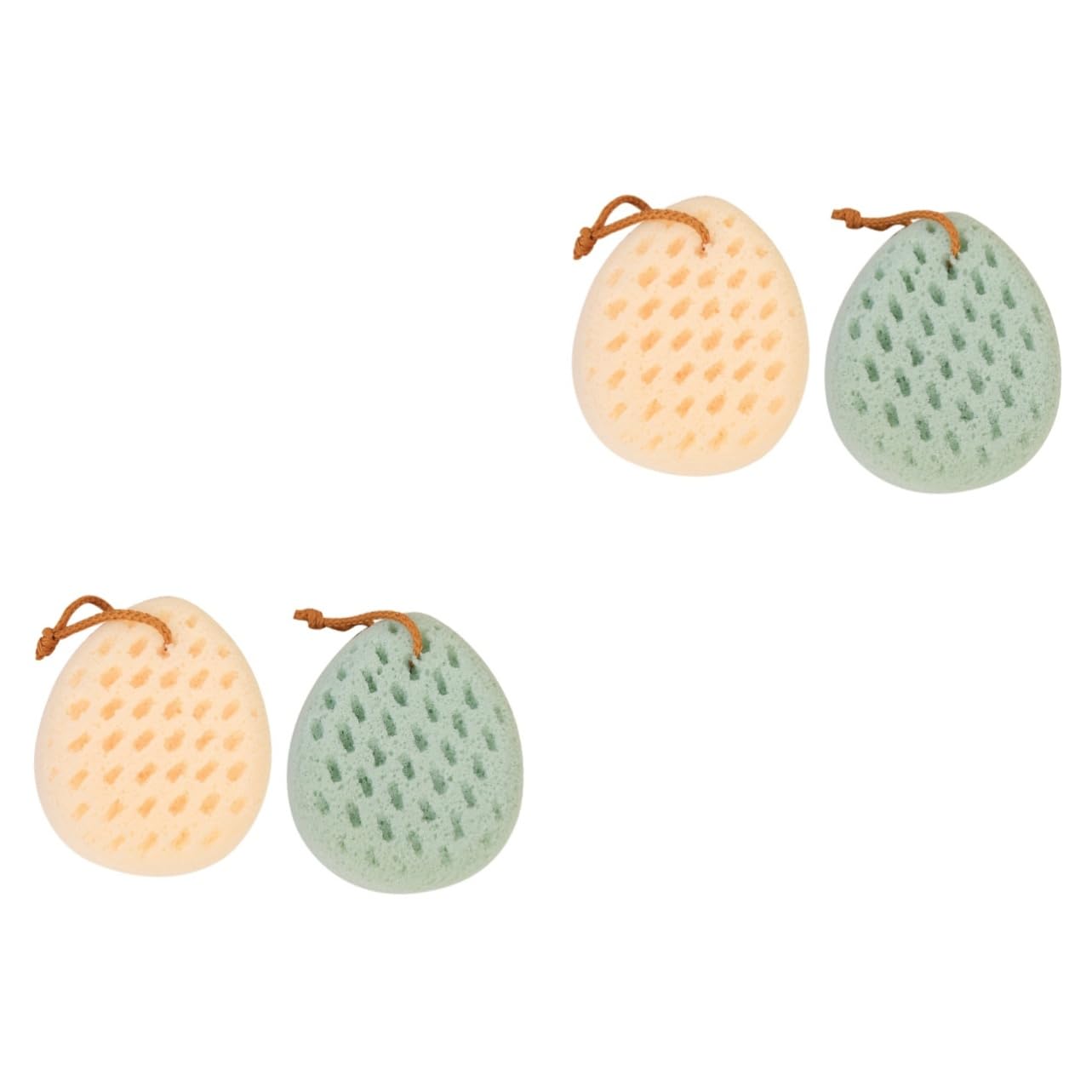FRCOLOR 4pezzi Spugne Esfolianti Per Doccia Spugna Per Bagno Accessori Per Bagno Per Casa Università e Hotel Casuali Facili Da Appendere e Asciugare