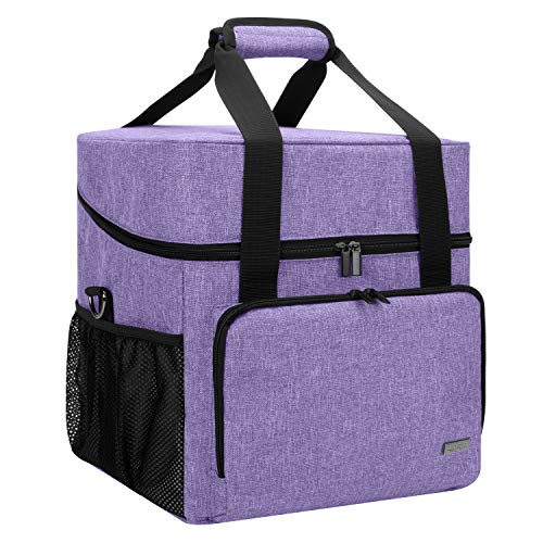 Luxja Serger Case For Most Standard Overlock Machines, Serger Bag With Accessories Storage Pockets (Patented Design), Purple #TOP6