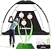 10x7ft All in 1 Golf Practice Net & 5x5ft Golf Hitting Mats Practice with 10 Golf Balls, 9 Golf Tees, Golf Hitting Training Aids for Backyard Driving Chipping Indoor Outdoor Training