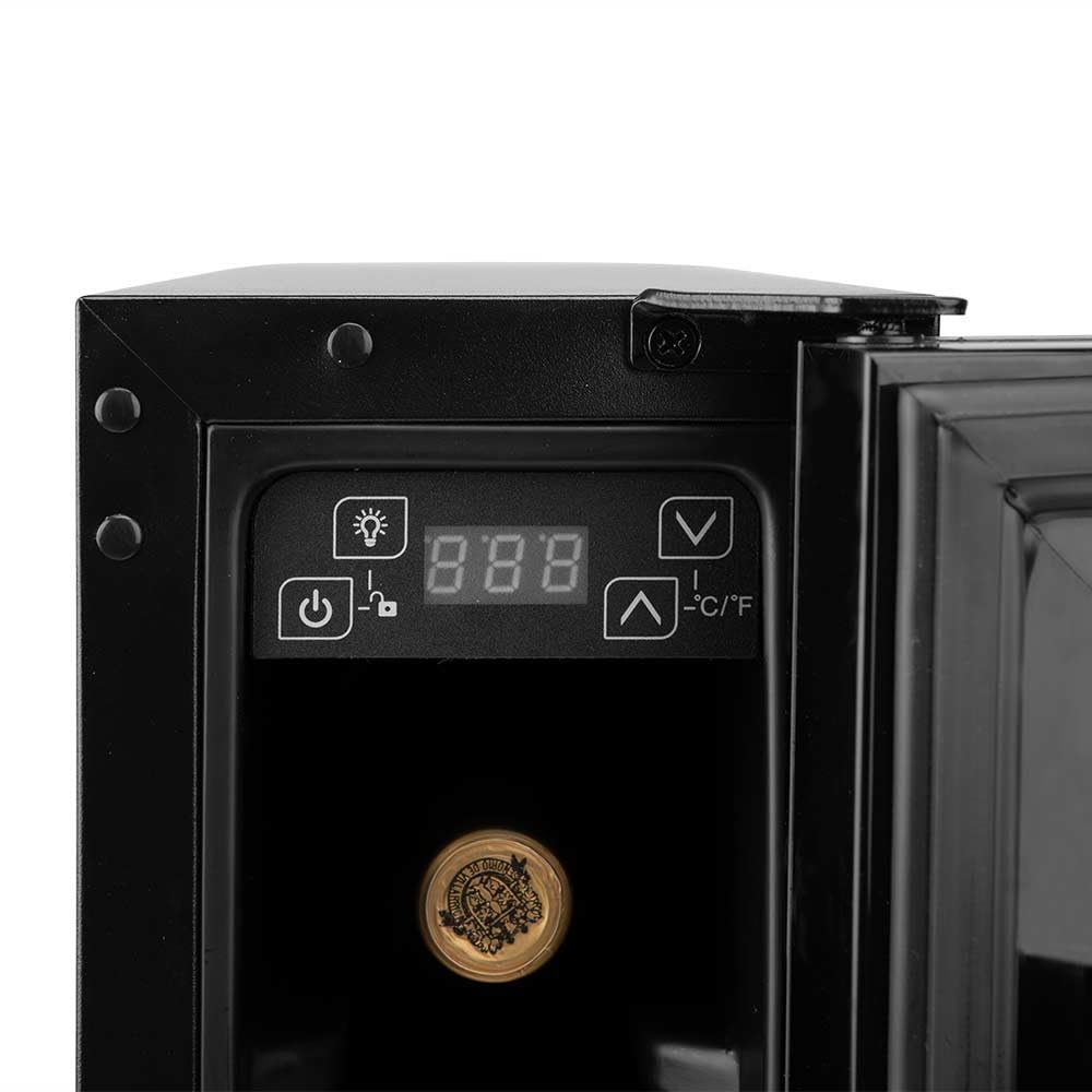 Orbegozo Vinoteca para vinos VCE 700, 7 botellas, 20 litros, refrigeración por compresor, negro, apta para encastrar.