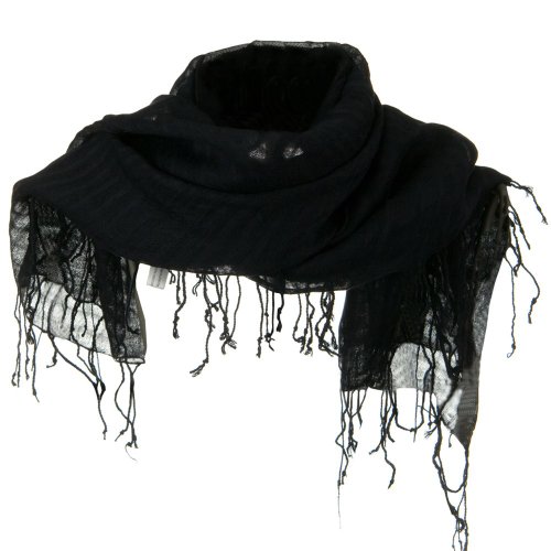 Over sized Viscose Square Scarf - Black3