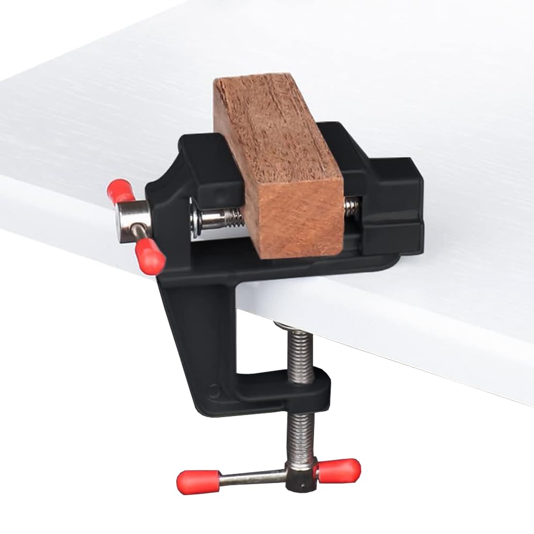 Lucmphi Mini Vise Clamp Small Bench Vice Clamp On Table Vise Workbench Carving Drill Press Clamping Vise For Wood Craft Carving Jewelry Making Diy Clip On Tool