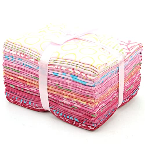 Tissu batik rose coton LoudElephant pour patchwork et loisirs créatifs