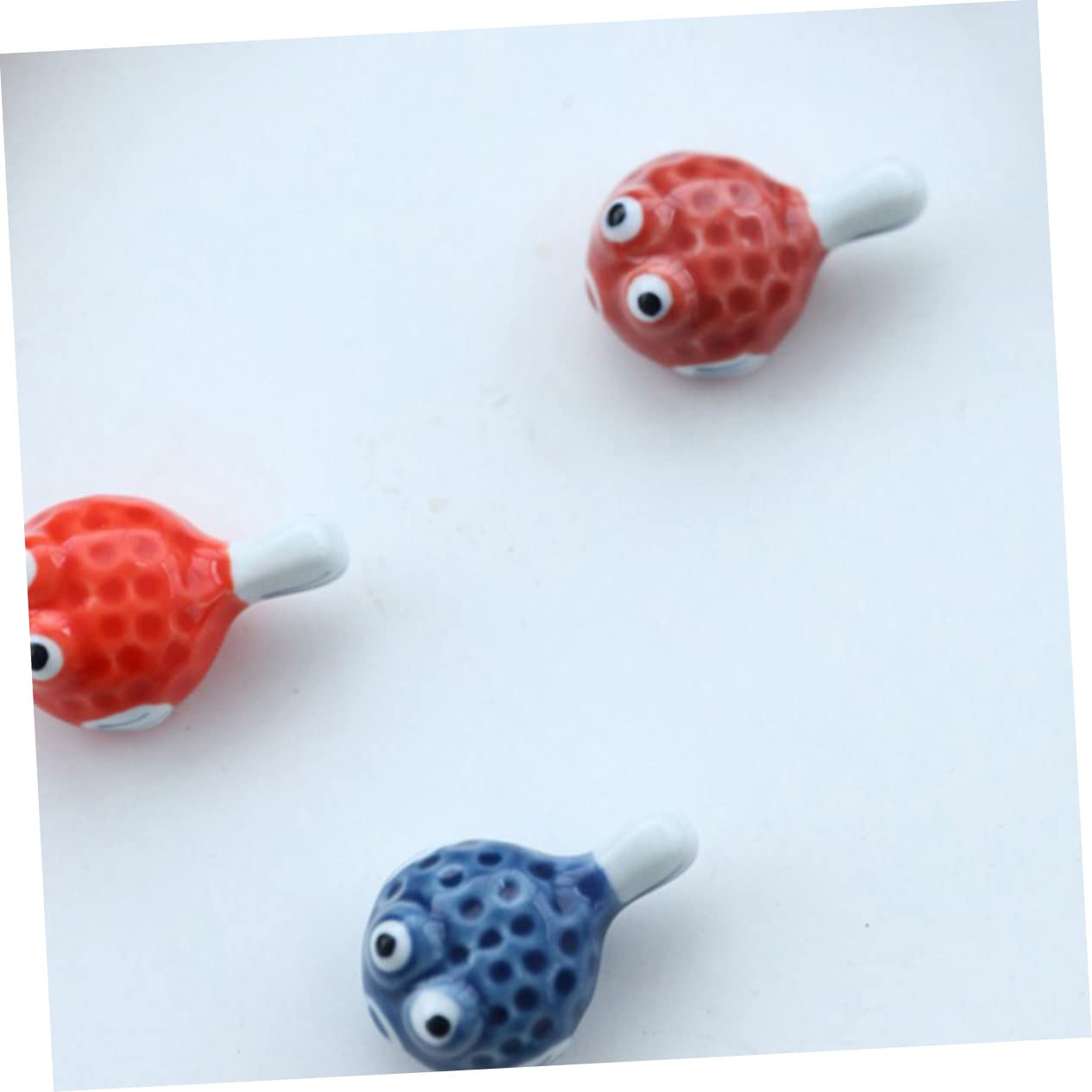 Soporte para Palillos, Soportes para Palillos de Restaurante, Cuchara de cerámica para Pescado, Paquete de 7 Unidades, Multicolor, 4,5 x 2,3 x 2 cm.