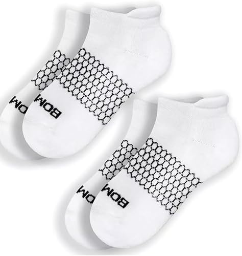 BOMBAS Women's Solids Ankle White Socks Medium (4 Pack)