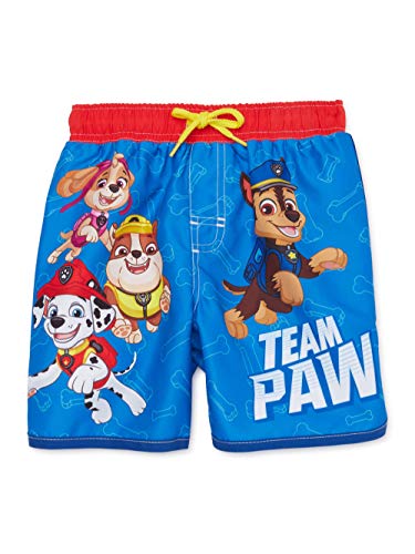 Paw Patrol Swim Shorts Team Paw Trunks for Babies and Toddlers (4T) Blue