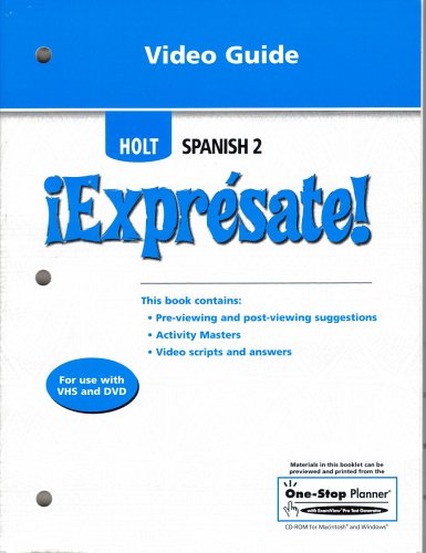 Amazon.com: Holt Spanish 2 : !Expresate! Video Guide: 9780030745782 ...