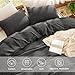 Bedsure 100% Muslin Cotton Duvet Cover Queen Size - Ultra-Soft, Breathable & Lightweight - Linen Like Gauze Comforter Cover Set with Button Closure and Corner Ties (Dark Grey, Queen, 90