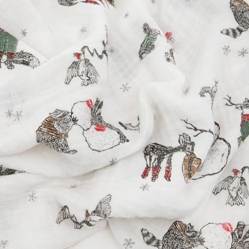 Image of Little Unicorn Muslin Swaddle Blanket for Newborns & Infants | Soft & Breathable Fabric | Set of 3 Baby Blankets for Swaddling, Nursing, Shower Gifts (Snow Day)