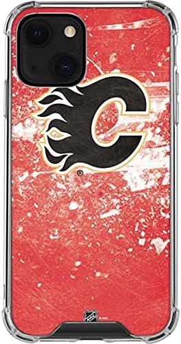 Skinit Clear Phone Case Compatible with iPhone 13 Mini - Officially Licensed NHL Calgary Flames Frozen Design