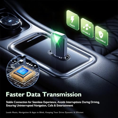 Image of Wireless Carplay Adapter, Convert Wired to Wireless CarPlay, Compatible with CarPlay, Plug and Play, Type-C /USB, Suitable for 800+ Vehicles (Black)