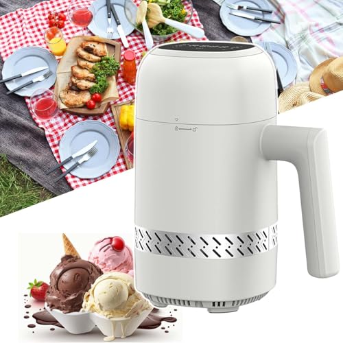 HCAUYNN Kabellose EIS- Und Joghurtmaschine, Wiederaufladbare Haushalts-Softeismaschine, 60-W-Led-Touchscreen-Softeisbecher