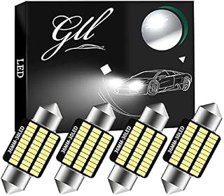 Grandview 4pcs 36MM C5W Canbus White Festoon Interior LED Bulbs with 30-3014-SMD Chips 6411 6413 6418 C5W LED Bulbs for Car Interior Dome Map Door Courtesy License Plate Lights
