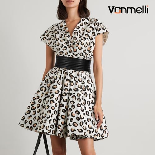 VONMELLI Elastic Wide Belts for Women Dresss Leather Stretchy Waist Belt Fashion Ladies Corset Belts2