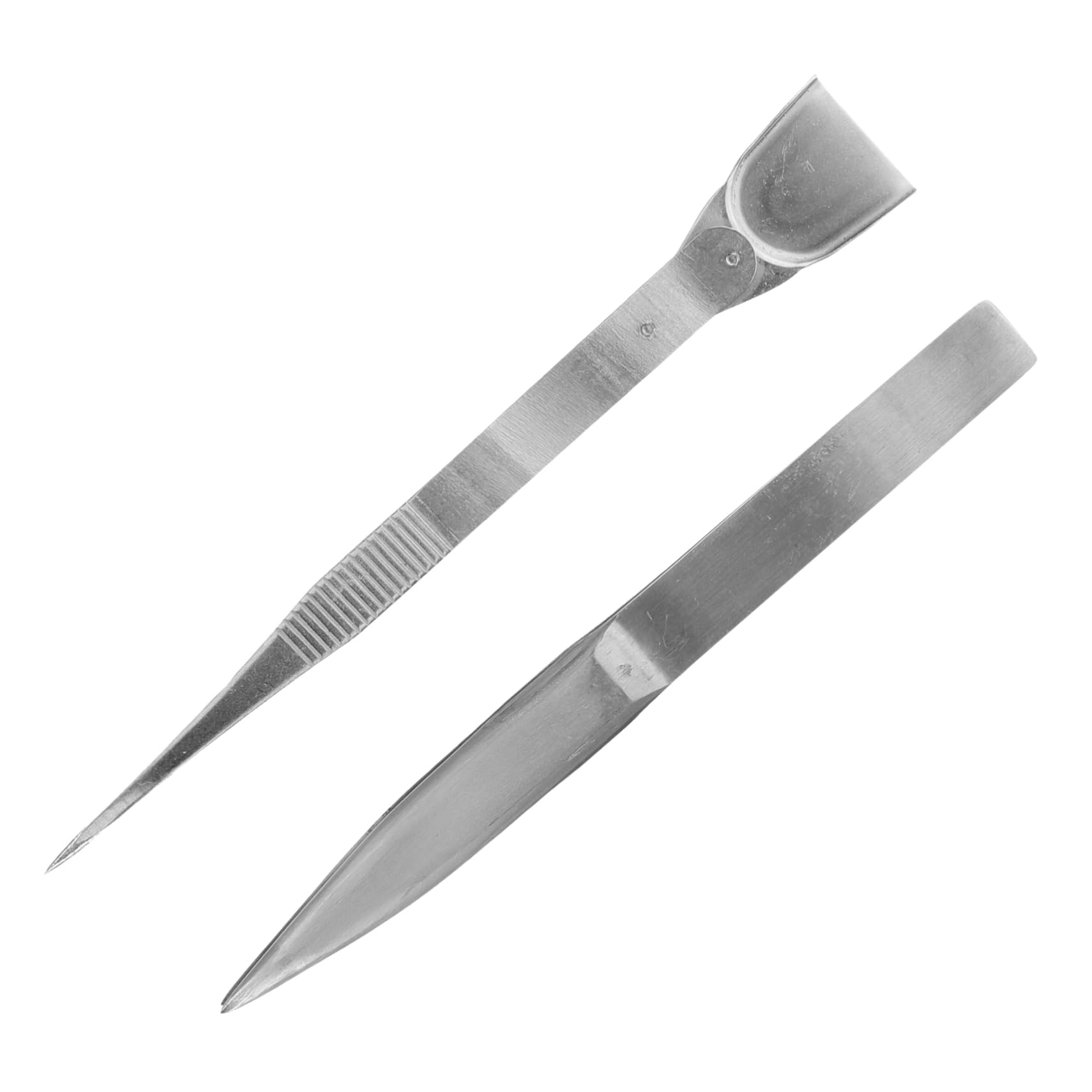 Tofficu 4 Set Pinzette Con Spatola Precisione Bene Presa Fabbricazione Pinzette Antiscivolo Strumento Artigianale Di Gioielli Acciaio Inossidabile Silver 2 Pezzi*4