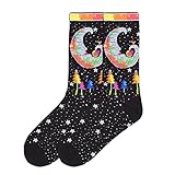 Laurel Burch Women's Single Pack Lively Nature Crew Socks, Mystic Moon,9-11