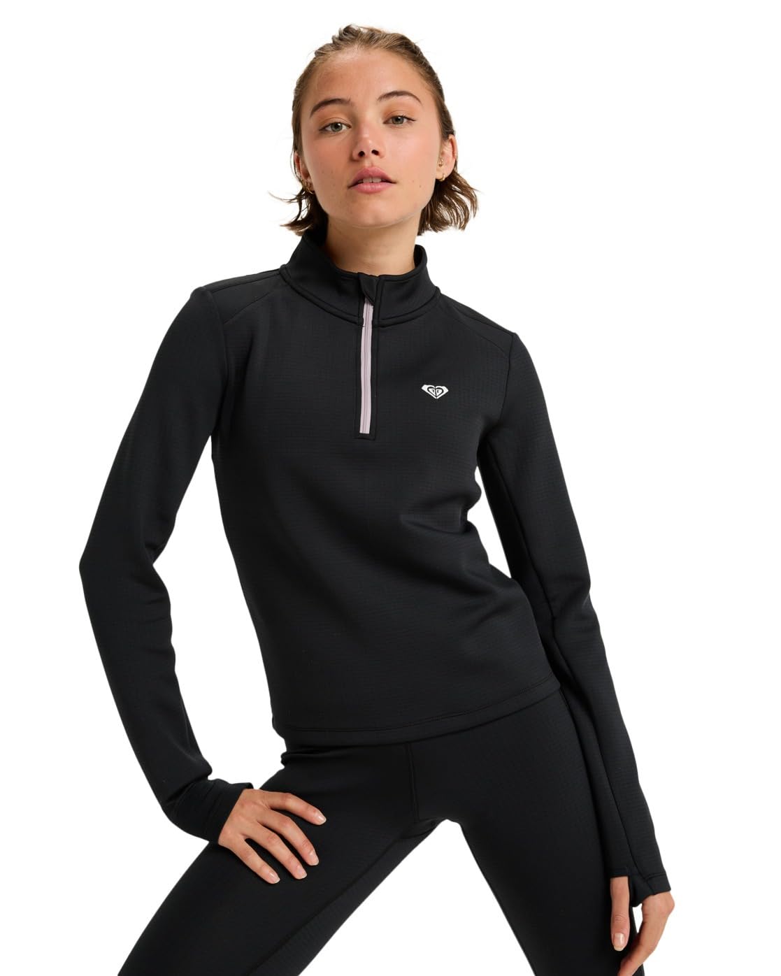 Roxy Women's Anthracite Waves Of Warmth Tech Top - Technical Long Sleeve Top - Black