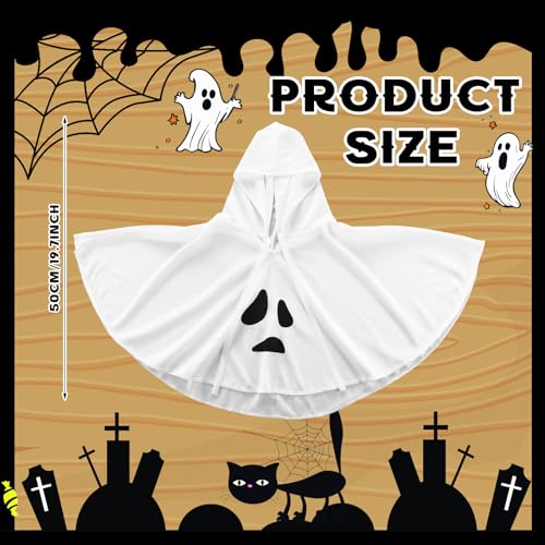Disfraz Halloween Fantasma para Perro con Sombrero, Blanco, Talla S miniatura 2