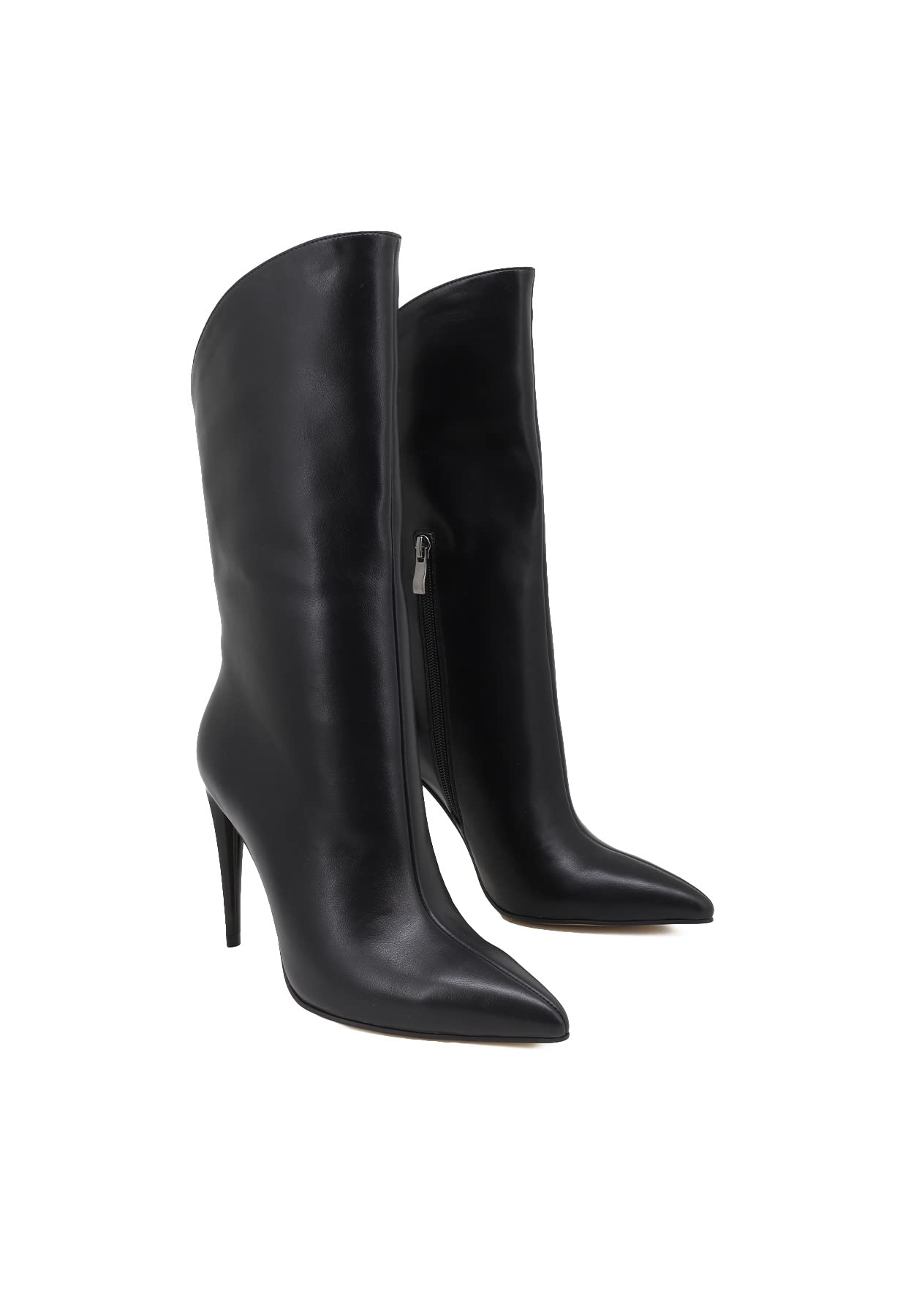 QUEEN HELENA Stivaletti a Punta con Tacco a Spillo Zip Laterale Stivali Casual Donna K2091