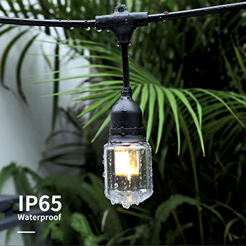 Afirst Outdoor Led String Lights 32Ft - Patio Lights With 15 Shatterproof Bulbs Waterproof Connectable Edison Bulb String Lights For Outside Backyard Porch Lighting #TOP1