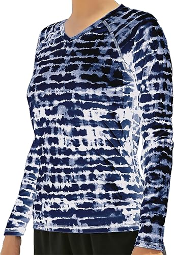 Camisa rash guard para mujer Kanu Surf Harmony Navy talla S
