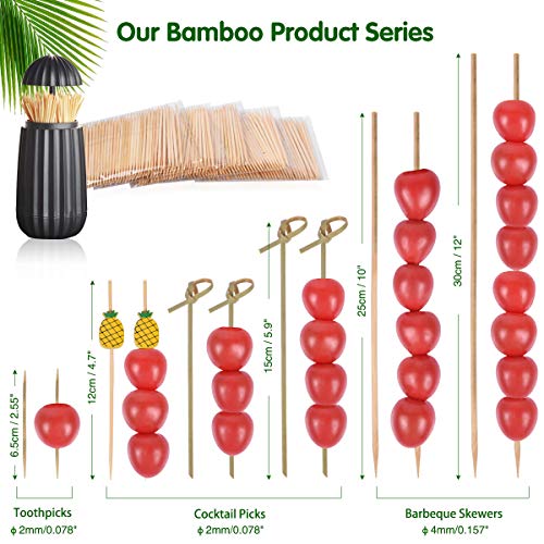 Minisland 12 Inch Premium Bamboo Skewers for Grilling 4mm Thick Sturdy BBQ Shish Kabob Heavy Food Sticks 100 Counts in 2 Packs-MSL141