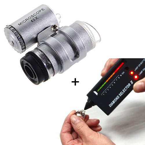 HDE Jeweler Tool Kit Diamond Selector V2 Portable Tester + 45X Illuminated LED