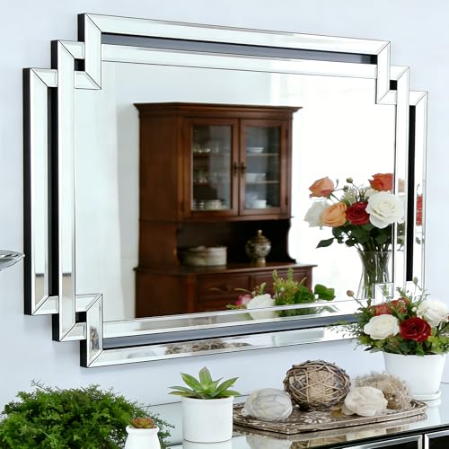 Autdot Mirrored Frame Living Room Mirror
