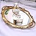 PortPlugs Mirrored Tray,Decorative Mirror for Perfume Organizer Jewelry Dresser Organizer Tray & Display,Vanity Tray,Serving Tray,9.8'' x 14''(Gold)