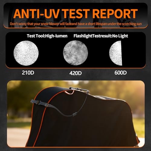 Bike Cover for 1 Bike-600D Heavy Duty Waterproof Bicycle Cover &Outdoor Bike Storage Protection rays,sun,dust,rain|Bike Cover for eBike,Mountain,Road,Hybrid,Beach Cruiser Bike (Black&Orange, L) by Elywar - Used condition - Image 6