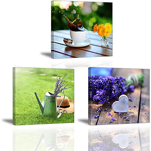 PIY PAINTING 3 peças impressões em tela na tarde do verão, arte de parede pinturas murais decoração - pinturas murais modernos arte de moldura para casa de banho cozinha 30 x 30 cm