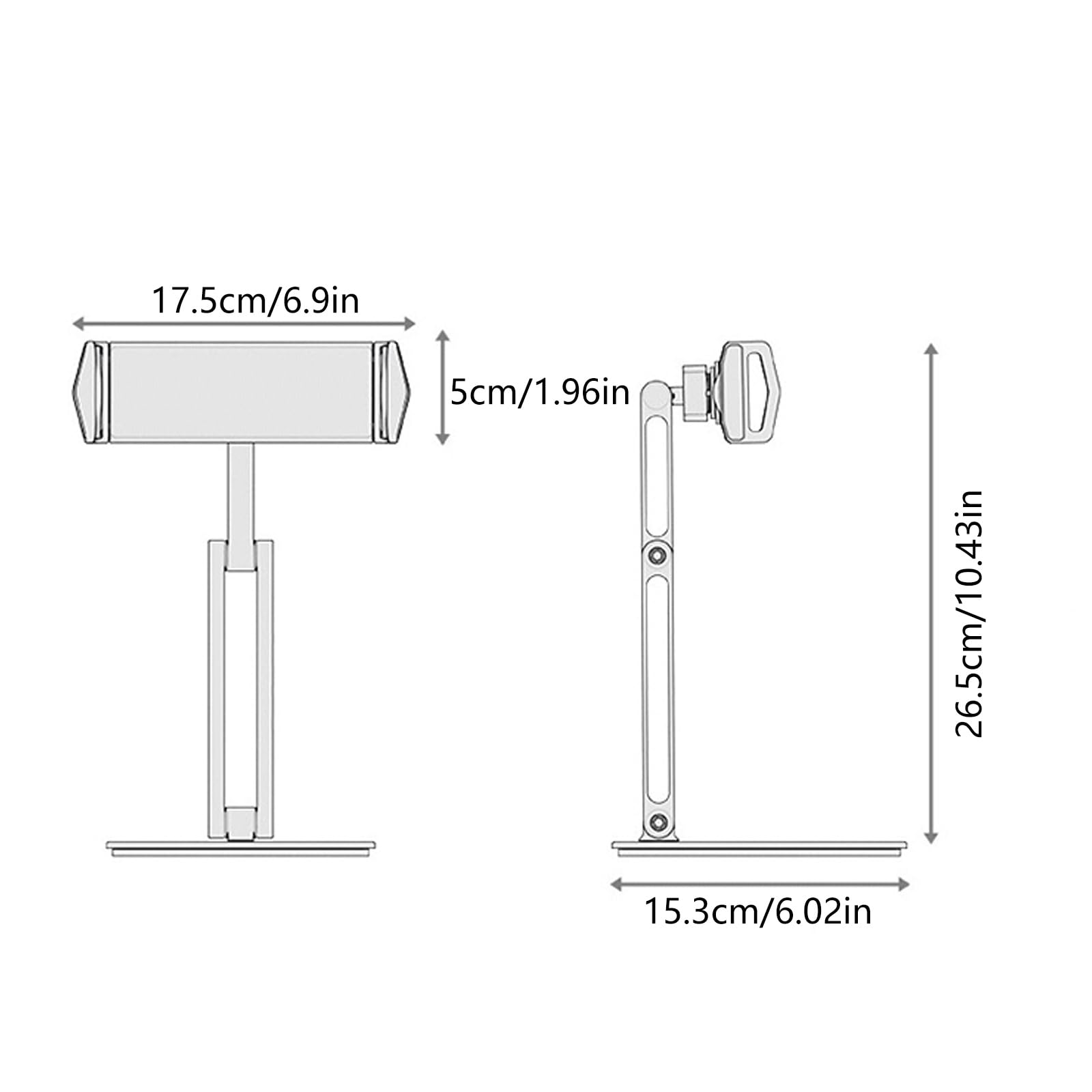 Supporto per tablet con braccio regolabile e morsetto di sicurezza per guardare film o videochiamate, supporto da scrivania per tablet